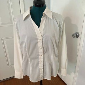 Worthington Women's Long Sleeve Blouse, 14P, Color: Ivory NWT